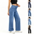 thumbnail image 1 of POROPL Womens Jeans,Stretchy Denim Baggy Wide Leg Jeans High Waisted Pants, 1 of 8