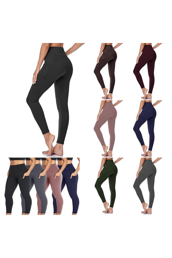 Womens Leggings High Waisted Soft Slim Tummy Control Leggings with Pockets Yoga Size S-L