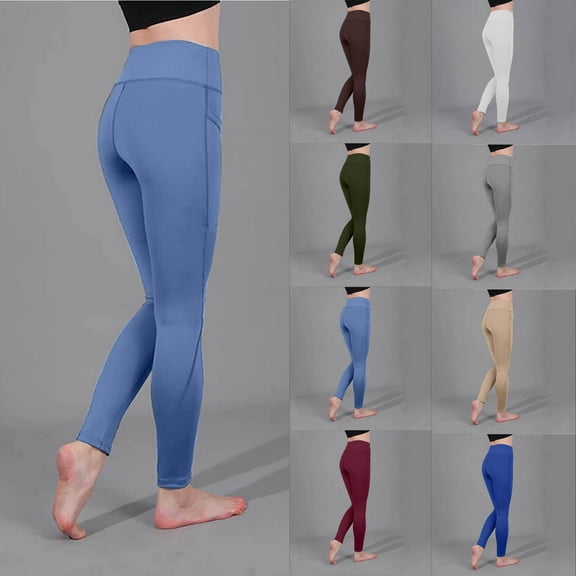 POROPL Womens Leggings with Pockets High Waisted Leggings Summer Casual Yoga Athletic Workout Size S-XXL