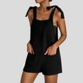thumbnail image 1 of POROPL Womens Overalls Shorts Fashion Loose Wide Leg Shorts with Pockets Lace-Up Jumpsuit Short, 1 of 9