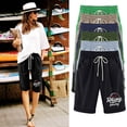 thumbnail image 1 of POROPL Womens Shorts Linen Fashion Elastic Waist Shorts Print Short, 1 of 5