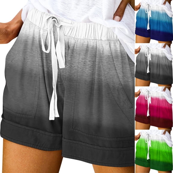 POROPL Womens Shorts Summer Casual Shorts with Pockets Print Short