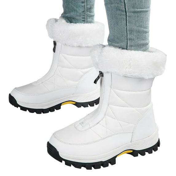 POROPL Womens Snow Boots Ankle Winter Fleece Non Slipskiing Outdoor Shoes,Boots Size 8.5