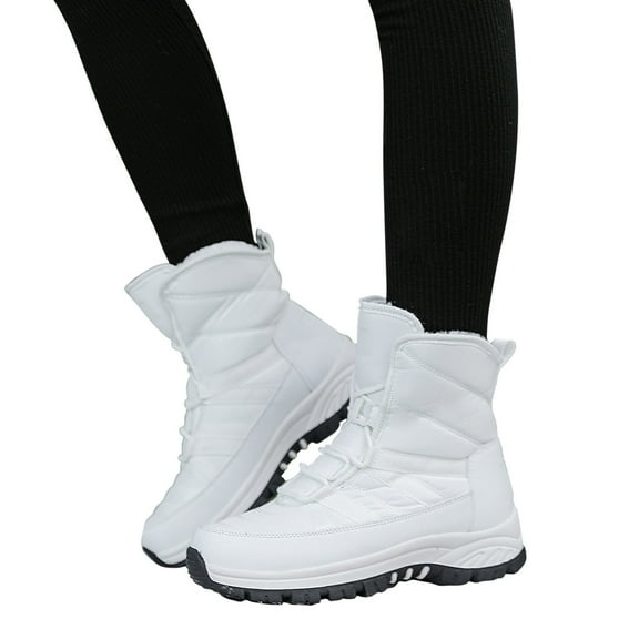 POROPL Womens Snow Boots Mid Calf Winter Fleece Shoes,Boots for Saving Size 4.5