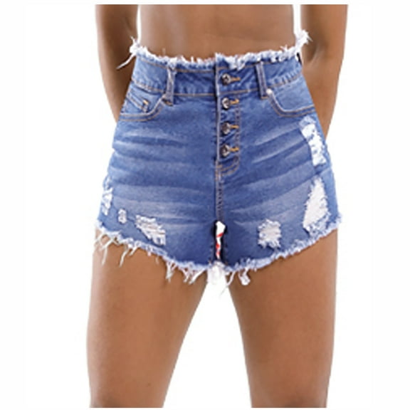 POROPL Womens Summer Shorts Stretch Ripped Casual Shorts Tassel Short