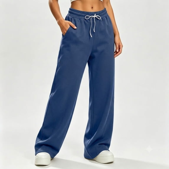 POROPL Womens Sweatpants,High Waisted Wide Leg Pants Loose Fit Drawstring Casual Lounge Athletic Pants
