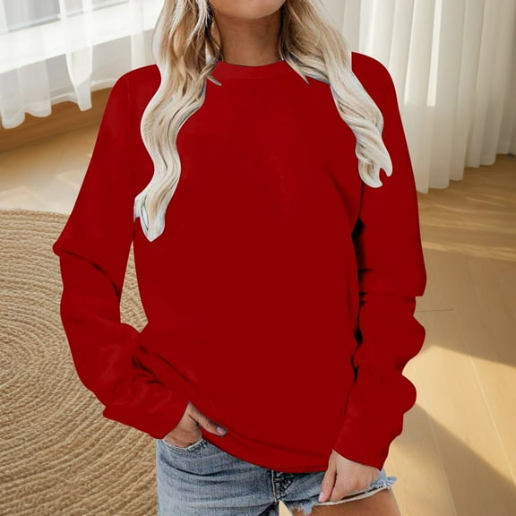 POROPL Womens Sweatshirts Crewneck Sweatshirts Casual Long Sleeve Pullover Tops