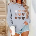thumbnail image 1 of POROPL Womens Sweatshirts Fashion Long Sleeve Sweatshirts Casual Loose Hearts Print Pullover Tops, 1 of 3
