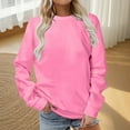 thumbnail image 1 of POROPL Womens Sweatshirts Plus Size Plain Crew Neck Sweatshirts Casual Long Sleeve Pullover Tops, 1 of 4