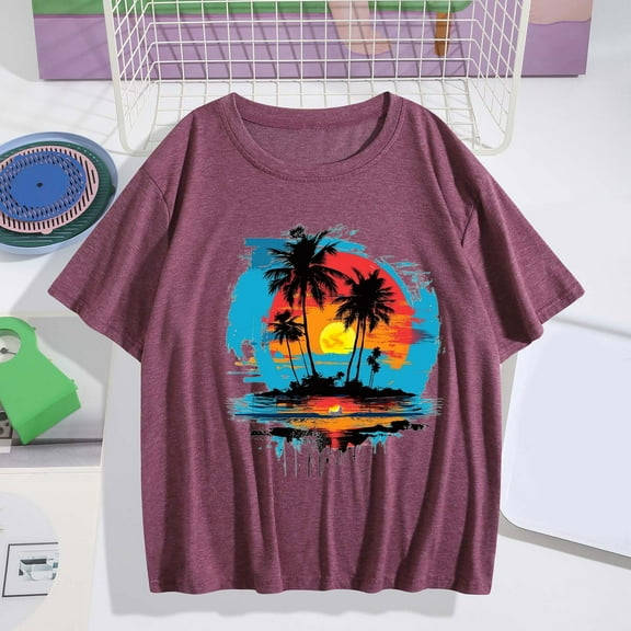 POROPL Womens Tee Shirts ,Cotton Womens Graphic T Shirts Crewneck Short Sleeve Tops