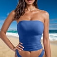 thumbnail image 1 of POROPL Womens Tube Top Long Seamless Stretch Tops(Blue,1 Pack,Size S-XL), 1 of 4