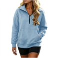 thumbnail image 1 of POROPL Womens Sweatshirts,Half Zip Pullover Oversized Fleece Sweatshirt Casual Long Sleeve with Pockets, 1 of 7