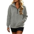 thumbnail image 1 of POROPL Sweatshirts for Women,Half Zip Pullover Oversized Fleece Sweatshirt Long Sleeve with Pockets, 1 of 7