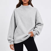 POROPL Sweatshirts for Women,Oversized Crewneck Sweatshirt Casual Long Sleeve Mock Neck Pullover Top