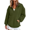 thumbnail image 1 of POROPL Sweatshirts for Women,Oversized Polo Neck Pullover Sweatshirt Casual Long Sleeve Fleece Top with Pockets, 1 of 8