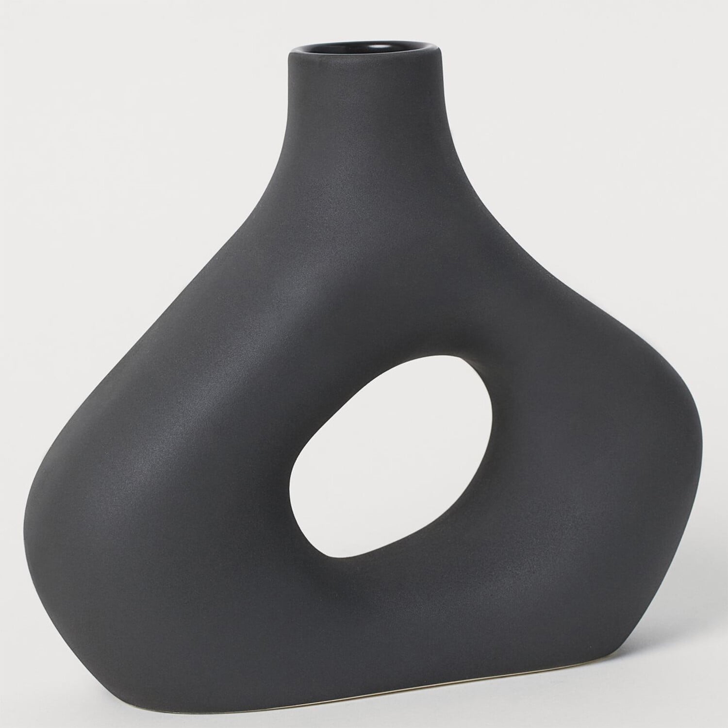 PORPAN Ceramic Vase for Home Decor, Black Vase, Dount Vase, Vase for