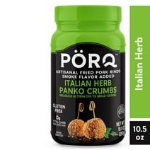 PORQ Italian Herb Pork Rind Panko Crumbs, Gluten Free, 10.5 oz Canister, 21 Servings