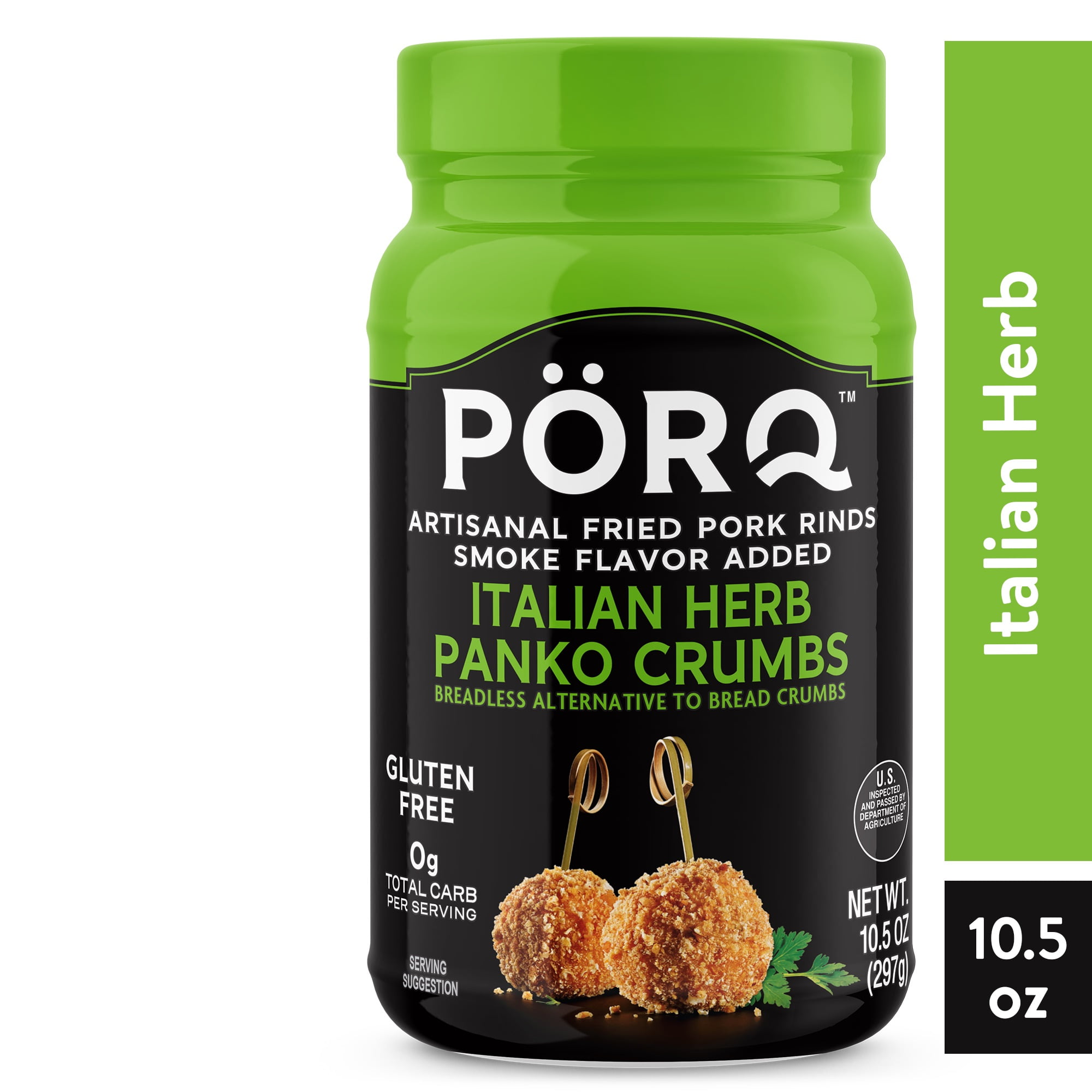 PORQ Italian Herb Pork Rind Panko Crumbs, Gluten Free, Keto Friendly