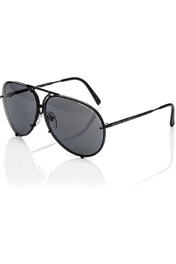 DESIGN P8478D Aviator Sunglasses Black Matte Frame Size 66 + Extra Lens