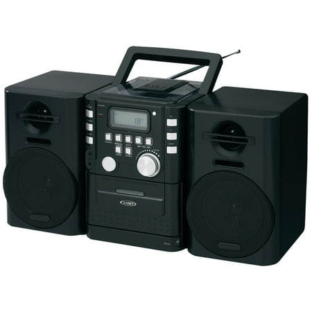 Jensen - CD-RW/CD-R Boombox with FM Radio - Black