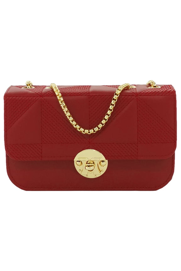Red Stylish Quilted Shoulder Bag with Gold Chain and Elegant Twist Lock Ideal Fashion Accessory for Women Handbags Purses with Chain Strap