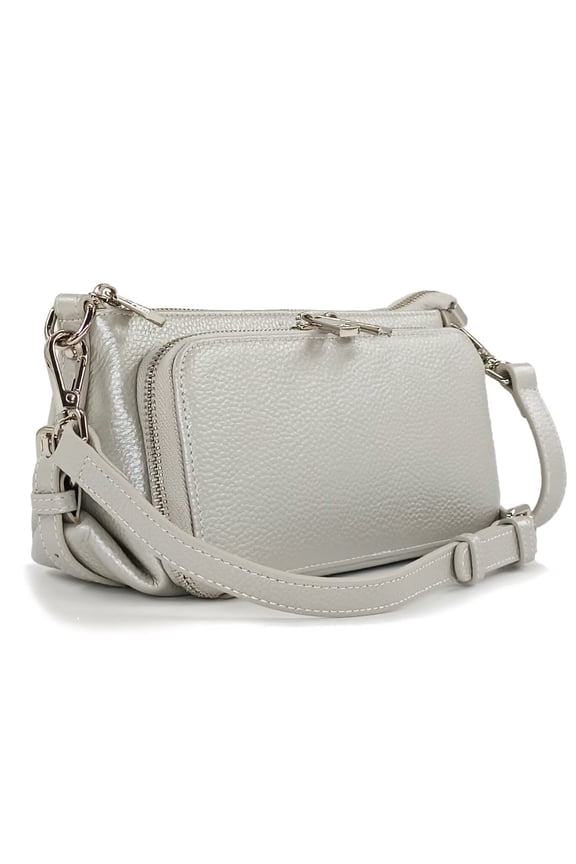 Small Compact Genuine Leather Crossbody Bag for Women Real Leather Purses for Women with Shoulder and Hand Strap Handbags for Women with Built in Wallet
