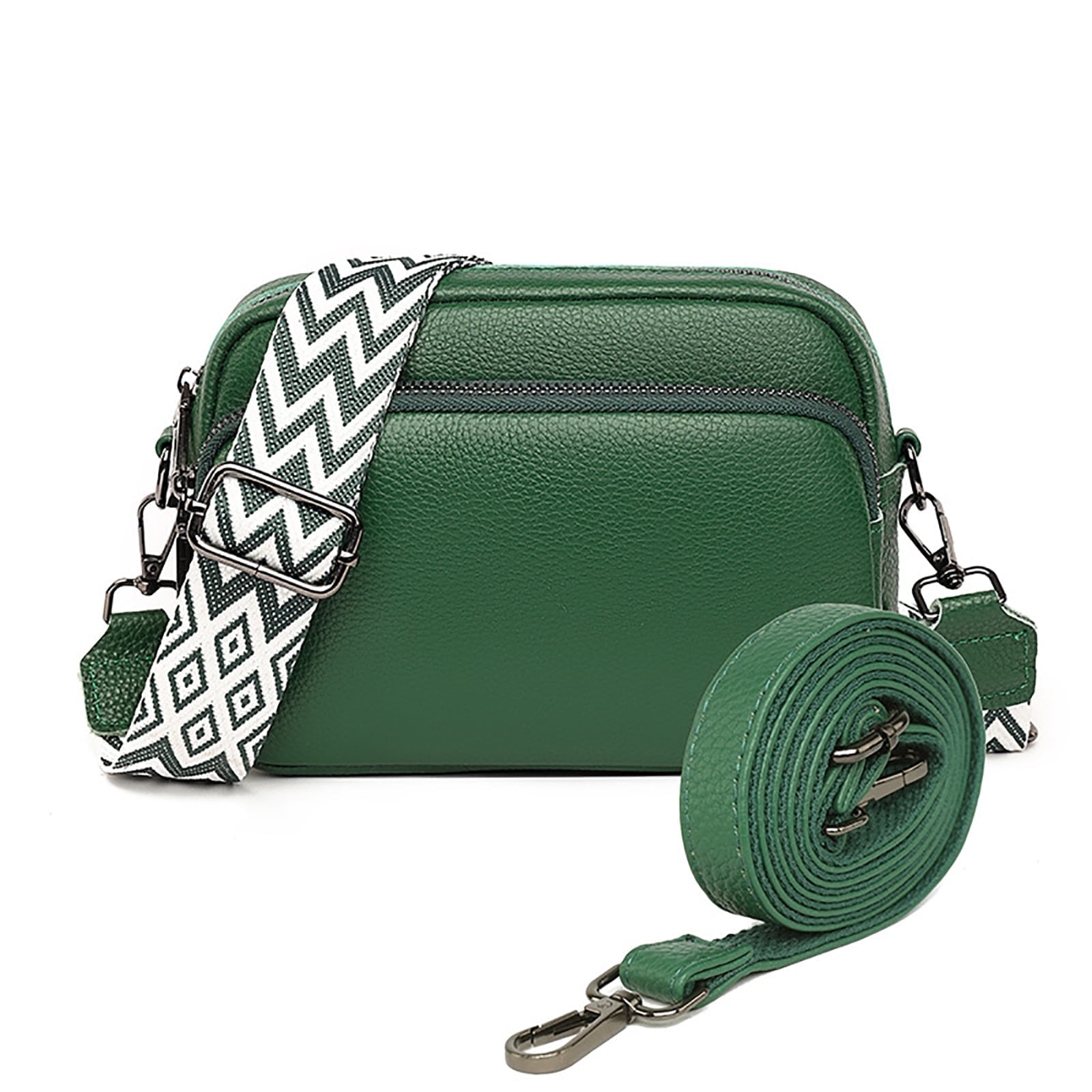 PORT&LOTUS Small Compact Genuine Leather Crossbody Bag for Women Real Leather Purses for Women with Shoulder for Women with Built in Wallet