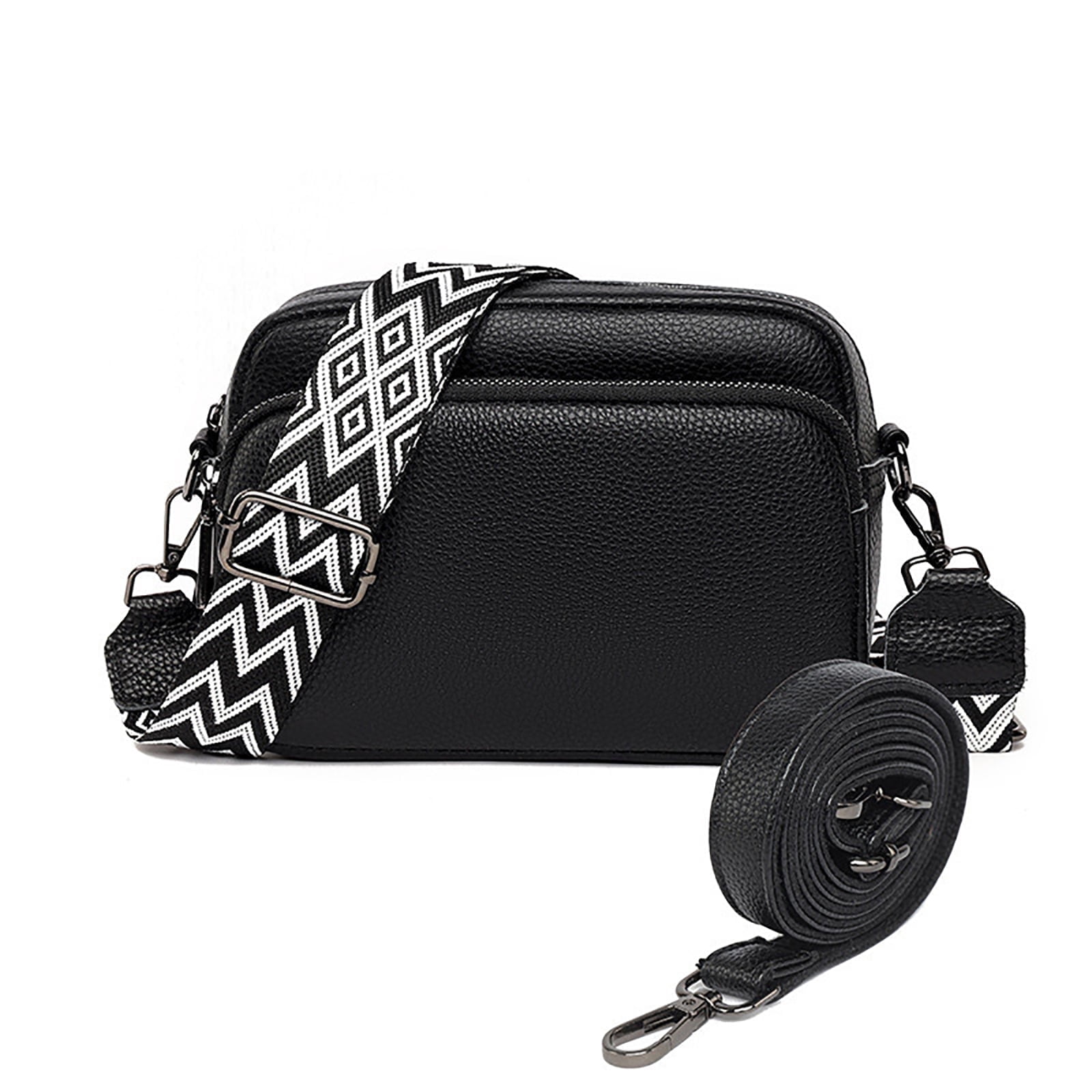 PORT&LOTUS Small Lightweight Crossbody Bag with Wide Guitar Strap Shoulder Bags for Women.