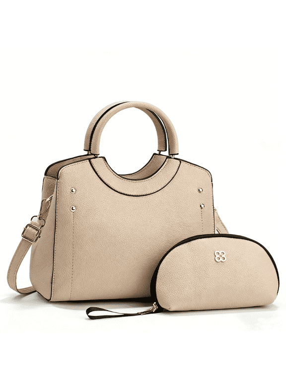Small Compact Leather Crossbody Bag Set for Women with Shoulder Strap Women's Top-handle Handbags with Adjustable Shoulder Strap