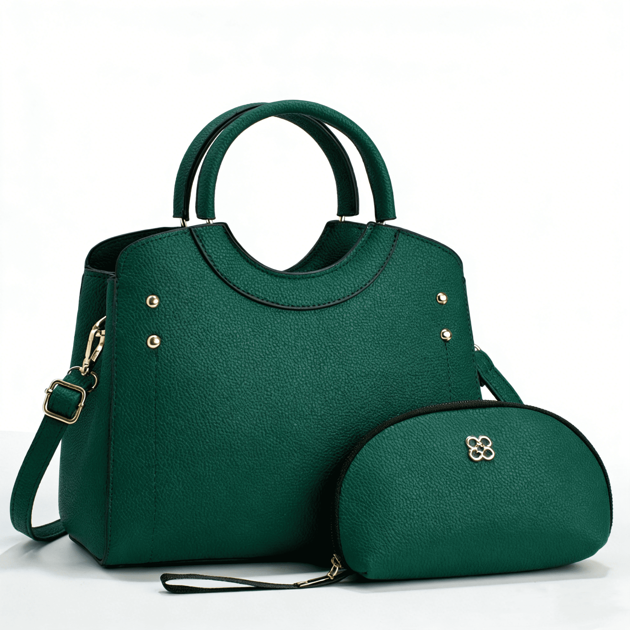 PORT&LOTUS Small Compact Leather Crossbody Bag Set for Women with Shoulder Strap Women's Top-handle Handbags with Adjustable Shoulder Strap