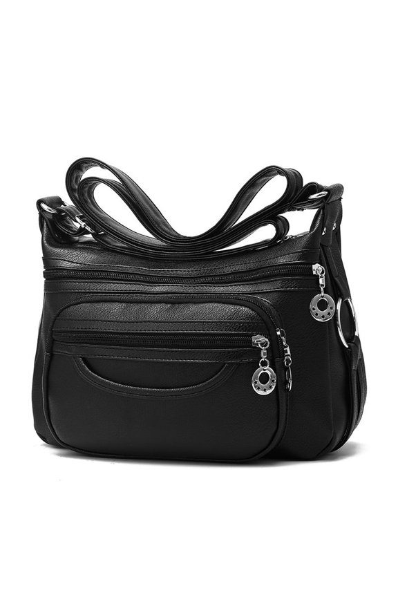 Small Compact Leather Crossbody Bag for Women with Adjustable Shoulder Strap with Multi Pocket Tote Bag with Compartments