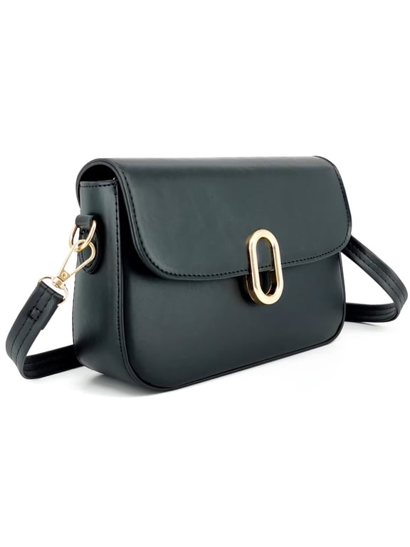 Small Leather Crossbody Bag,Trendy Cross Over Purse for Woman,Crossover Purse for Women,Shoulder Handbags,Summer Purses for Women 2025,Black