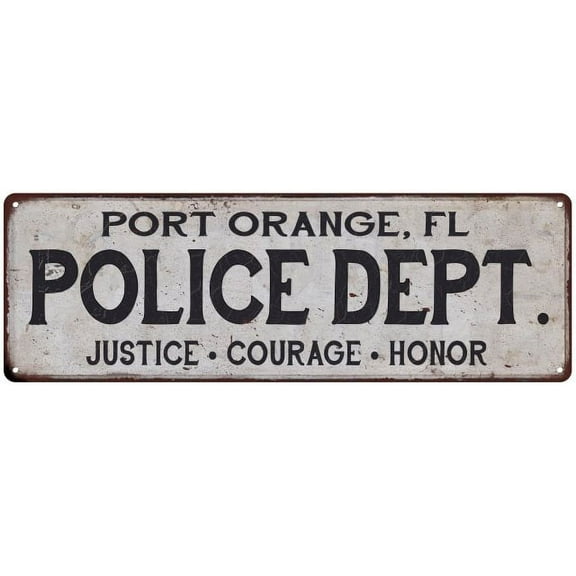 PORT ORANGE, FL POLICE DEPT. Home Decor Metal Sign Gift 6x18 106180012609