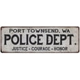 thumbnail image 1 of PORT TOWNSEND, WA POLICE DEPT. Home Decor Metal Sign Gift 6x18 206180012496, 1 of 1