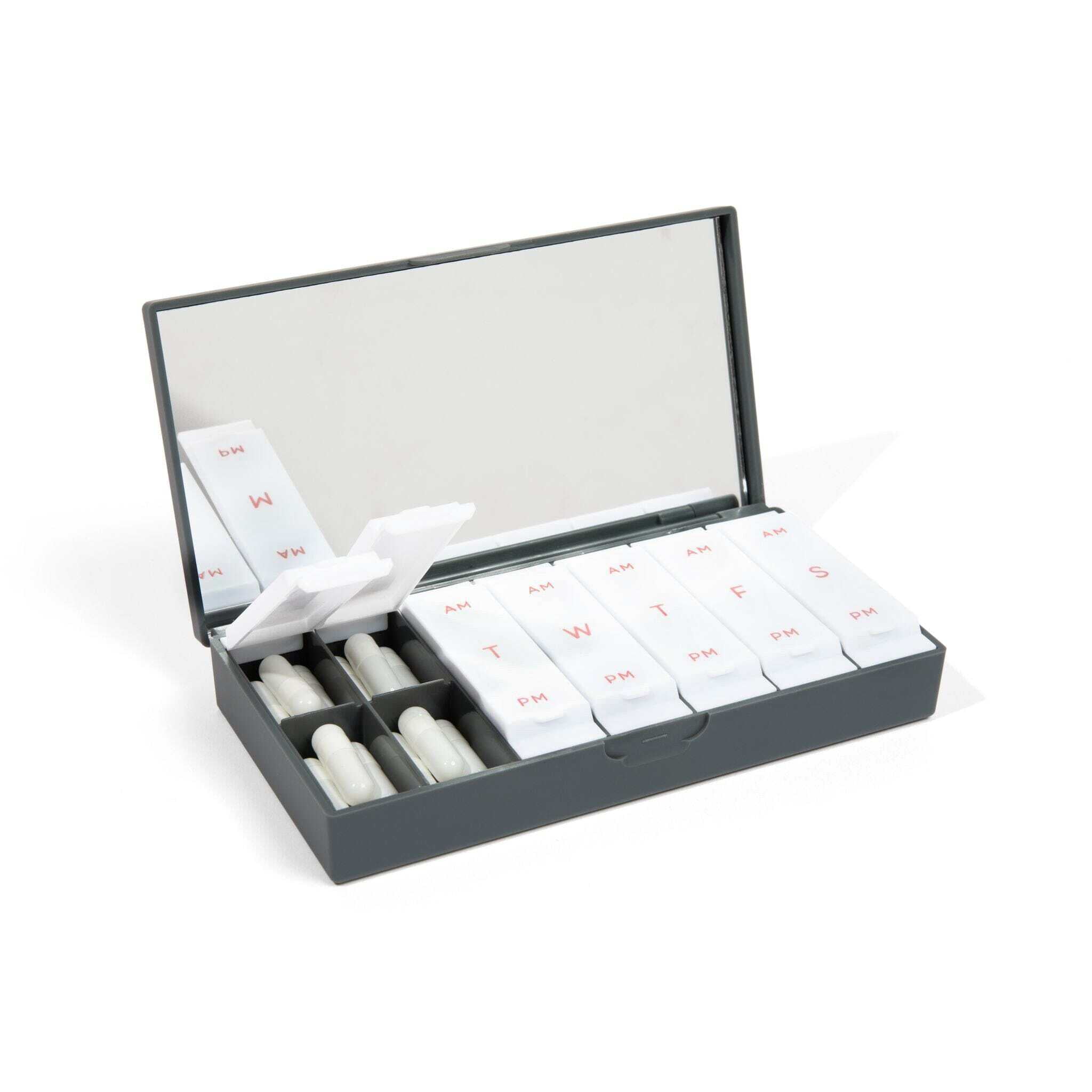 Charcoal Gray AM/PM Pill Box