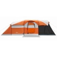 thumbnail image 1 of Portal 8 Person Family Camping Tent, Portable Cabin Tent with Rainfly and Screen Porch, 20ft * 8ft * 74in, Orange, 1 of 7