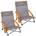 thumbnail image 1 of PORTAL Beach Chairs for Adults Camping Low Lightweight Portable Chair with Cup Holder Mesh Back Included Carry Bag for Outdoor Sand Lawn Travel Picnic Festival Concert 350LBS, 1 of 9