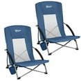 thumbnail image 1 of PORTAL Beach Chairs for Adults Outdoor Camping Use Low Lightweight Portable Chair with Cup Holder Mesh Back Carry Bag for Sand Lawn Travel Picnic Festival Concert 350LBS, 1 of 7