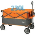 thumbnail image 1 of PORTAL Collapsible Camping Folding Wagon Utility Garden Cart with Wheels, Cup Holder& Side Pocket, Orange, 1 of 8