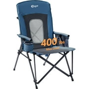 PORTAL Folding Camping Chair High Back for Adults, Portable Oversized Camp Chair for Outdoor, Supports 400 lbs, Blue