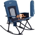 thumbnail image 1 of PORTAL Folding Camping Rocking Chair, Portable Outdoor Rocker with Mesh High Back, Supports 400 lbs, Blue, 1 of 11