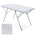 thumbnail image 1 of PORTAL Folding Camping Table for 4-6 Person, Large Aluminum Portable Table with Adjustable Height and Carry Handle for Picnic, BBQ, Camping, Silver, 1 of 9