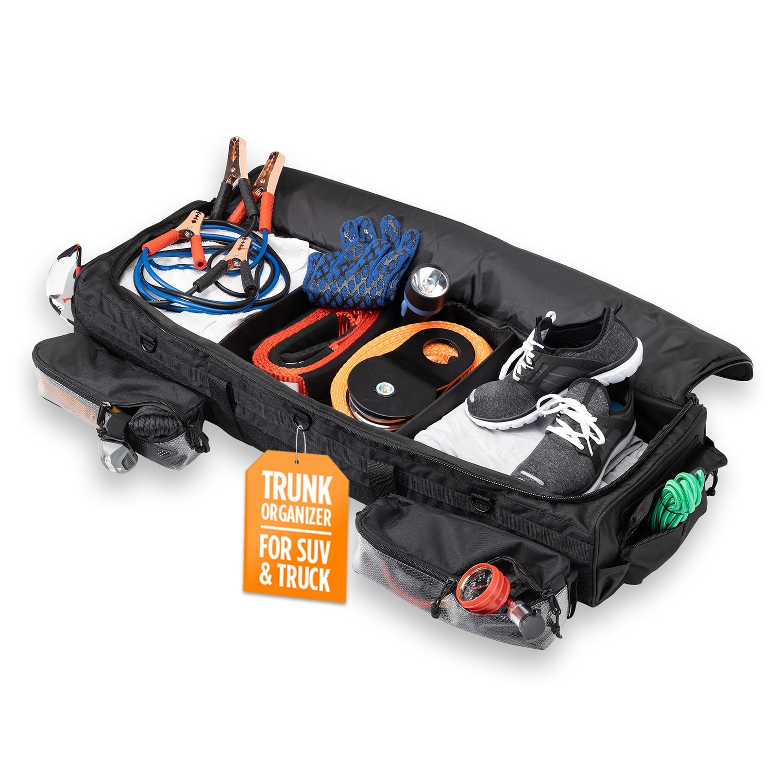 PORTAL Trunk Organizer for Car, SUV, Truck - Multi Compartment with Durable Non-Slip Base - Heavy Duty Back Seat & Under Seat Storage Bag for Car Accessories