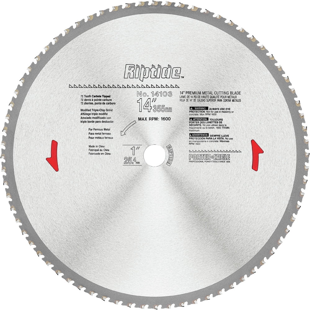 PORTER-CABLE 14-Inch Metal Cutting Blade, 1-Inch Arbor, 72-Tooth (14103)