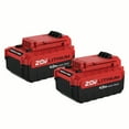 thumbnail image 1 of PORTER CABLE 20-Volt 4.0-Amp Max Lithium-Ion Batteries, 2-Pack, PCC685LP, 1 of 2