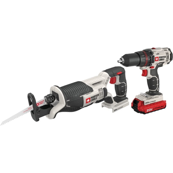 PORTER-CABLE 20V MAX Cordless Drill Combo Kit with Reciprocating Saw, 2-Tool PCCK603L2