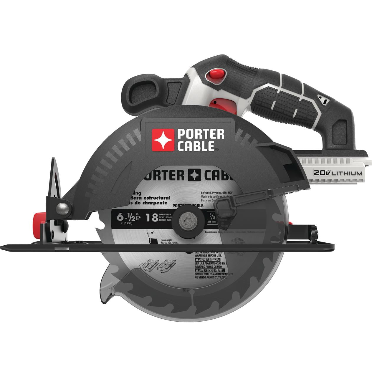 PORTER CABLE 20V MAX Lithium Ion 6.5 Inch Cordless Circular Saw Bare Tool Battery Sold Separately PCC660B
