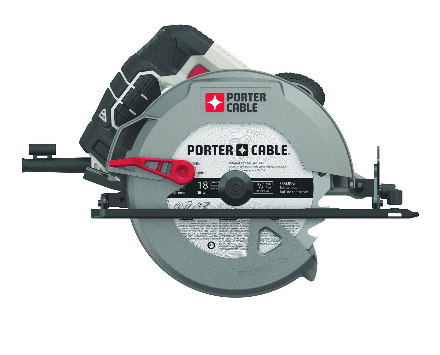 Hyper Tough 12 Amp Corded 7-1/4 inch Circular Saw with Steel Plate Shoe,  Adjustable Bevel, Blade & Rip Fence 