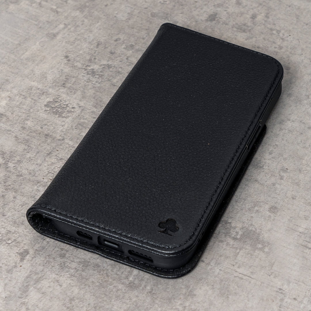 PORTER RILEY - Leather Case for iPhone 12 Mini (5.4"). Premium Genuine Leather Stand/Cover/Wallet/Flip Case