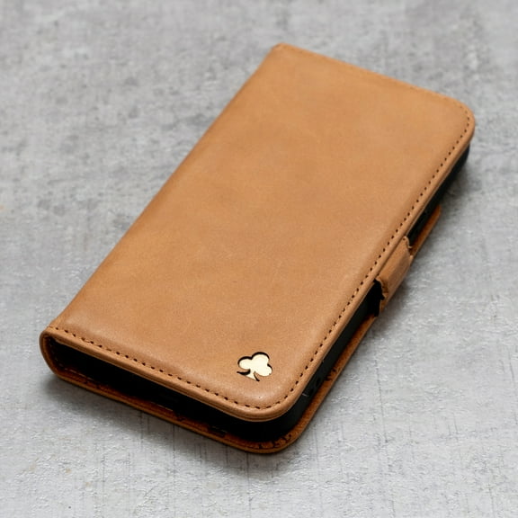 PORTER RILEY - Leather Case for iPhone 16. Premium Genuine Leather Stand/Cover/Wallet/Flip Case
